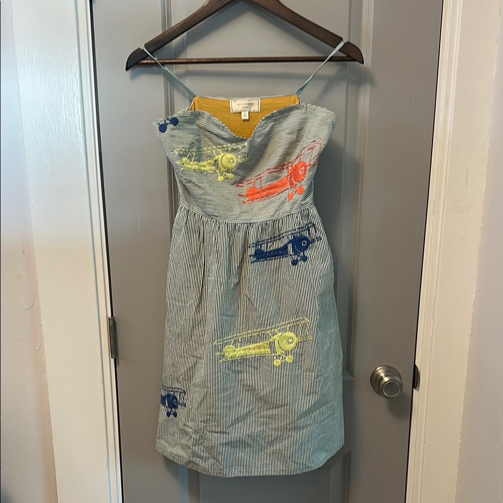 Moulinette Soeurs strapless seersucker airplane dress